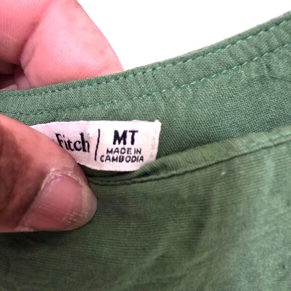 Abercrombie & Fitch Green Sleeveless Tiered Maxi Dress Adjustable Straps & Side - Picture 10 of 11